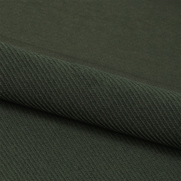 Ткань трикотаж Футер 2х нитка петля 70%хл 25%пэ 5%спан 220г 160см S096 хаки уп.3м