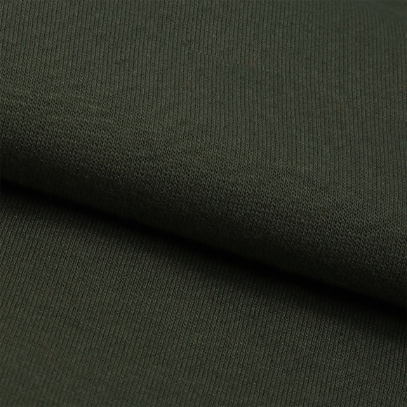 Ткань трикотаж Футер 2х нитка петля 70%хл 25%пэ 5%спан 220г 160см S096 хаки уп.3м