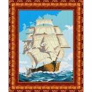 Набор для вышивки КАРОЛИНКА арт. КТКН-113 Парусник 22,4х30 см