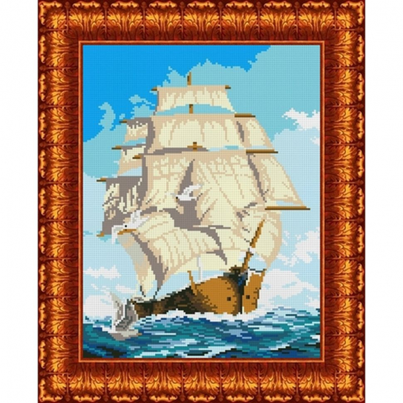 Набор для вышивки КАРОЛИНКА арт. КТКН-113 Парусник 22,4х30 см Набор для вышивки КАРОЛИНКА арт. КТКН-113 Парусник 22,4х30 см