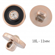 Пуговицы пластик TBY.22 цв. черный 18L-11мм, на ножке, 50шт