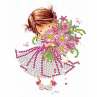 Рисунок на ткани (Бисер) КОНЁК арт. 8115 Розовый букет 10х12 см