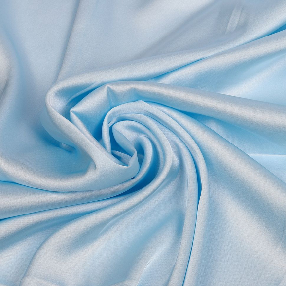 Ткань шелк Армани 90г/м? 97% ПЭ 3% Спандекс шир.150см арт.TBYArm-076 цв.76 св.голубой рул.25м