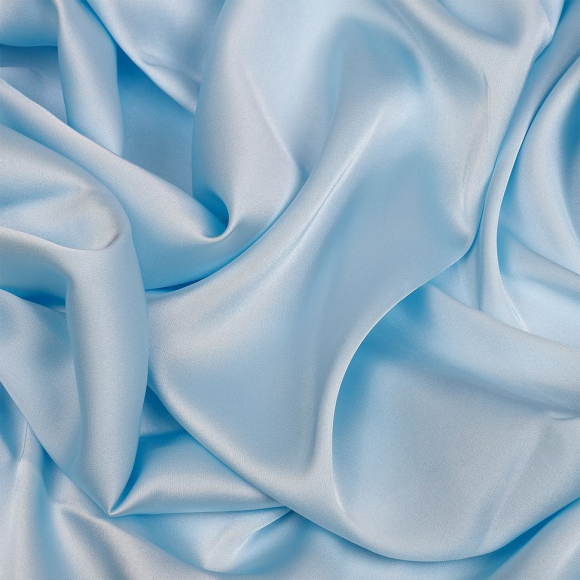 Ткань шелк Армани 90г/м? 97% ПЭ 3% Спандекс шир.150см арт.TBYArm-076 цв.76 св.голубой рул.25м