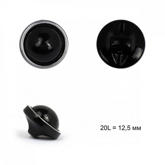 Пуговицы пластик TBY.B302 цв.03 черный/серебро 20L на ножке  50шт