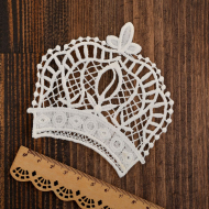 Кружевная аппликация KRUZHEVO арт.TBY.3018 Корона 9х9,5см, уп.10шт.