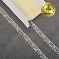 Кружево-трикотаж KRUZHEVO арт.TBY 150-2 шир.12мм цв.02 молочный, уп.27,4м