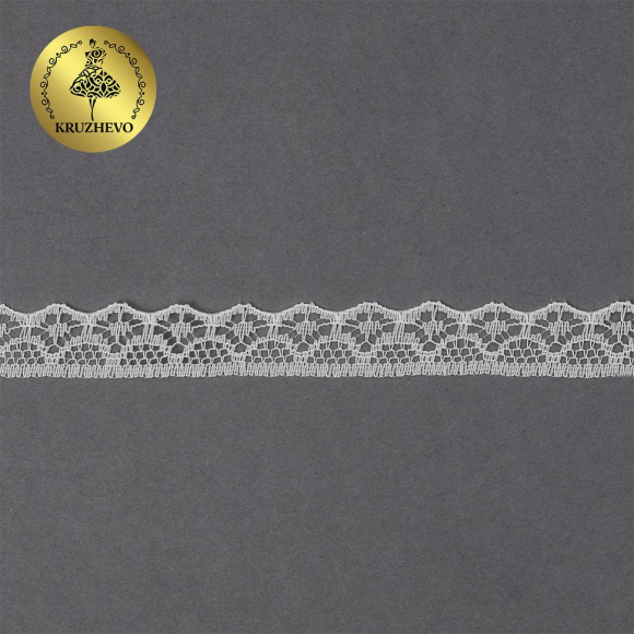 Кружево-трикотаж KRUZHEVO арт.TBY 150-2 шир.12мм цв.02 молочный, уп.27,4м