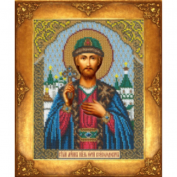 Набор для вышивания бисером РУССКАЯ ИСКУСНИЦА арт.384 БИ Св.Юрий 18х22,5 см