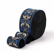 Лента отделочная жаккардовая арт.TBY.068 шир.50 мм цв. синий уп.25 м