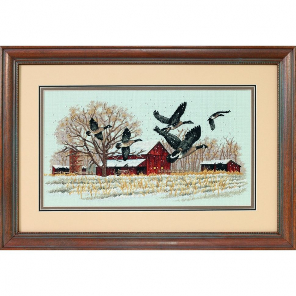 Набор для вышивания DIMENSIONS арт.DMS-13732 Гуси зимой 41х23 см