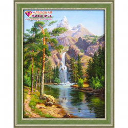 Набор для изготовления картин АЛМАЗНАЯ ЖИВОПИСЬ арт.АЖ.1347 Горный водопад 30х40 см