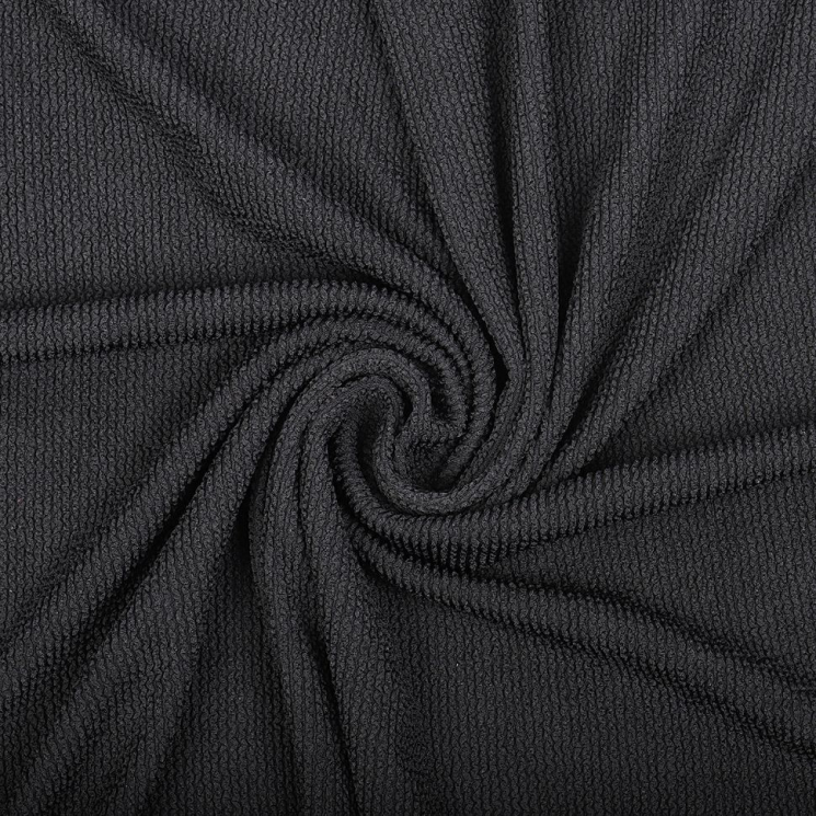 Ткань трикот. Бифлекс жатка арт.TBY-JB-08 490г/м? 92% ПЭ 8% спандекс шир.80см цв.8 черный рул.55м