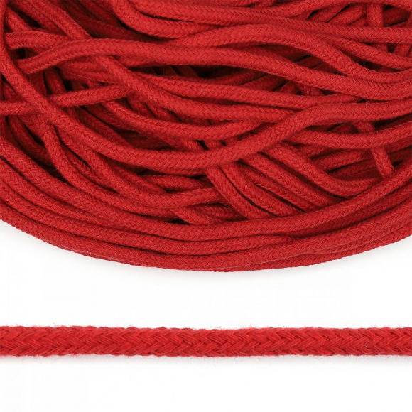 Шнур круглый х/б 05мм с наполнителем TW цв.012 красный уп.100м Шнур круглый х/б 05мм с наполнителем TW цв.012 красный уп.100м