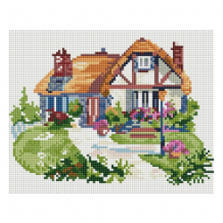 Набор Белоснежка для изготовления картин со стразами арт.БЛ.006-ST-PS Домик на поляне 20х25см