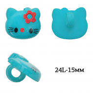 Пуговицы пластик Кити TBY.P-2924 цв.11 бирюзовый 24L-15мм, на ножке, 400 шт