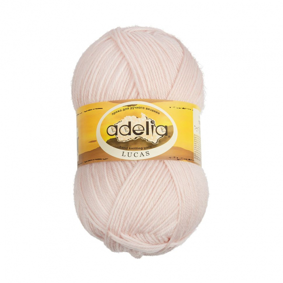 Пряжа ADELIA LUCAS (70% шерсть, 30% акрил) 5х100г/218м цв.31 бл.розовый Пряжа ADELIA LUCAS (70% шерсть, 30% акрил) 5х100г/218м цв.31 бл.розовый