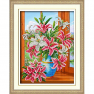 Набор для вышивания бисером ПАУТИНКА арт.Б-1236 Лилии 28х38 см