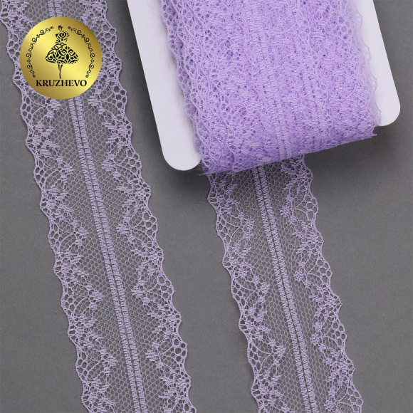 Кружево-трикотаж KRUZHEVO арт.TBY 150-1 шир.40мм цв.11 св.сиреневый, уп.27,4м