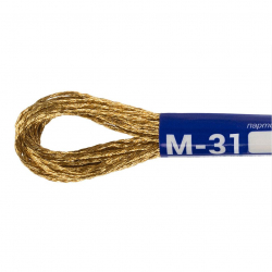 Нитки для вышивания Gamma мулине NM металлик 100% полиэстер 12 x 8 м цв.М-31 золотисто-коричневый