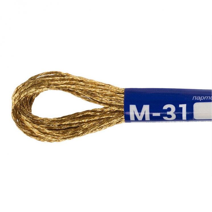 Нитки для вышивания Gamma мулине NM металлик 100% полиэстер 12 x 8 м цв.М-31 золотисто-коричневый