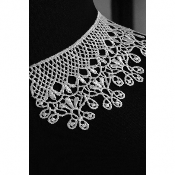 Воротник гипюр KRUZHEVO арт.TR.24GY11 25х7см цв.белый уп.25 компл
