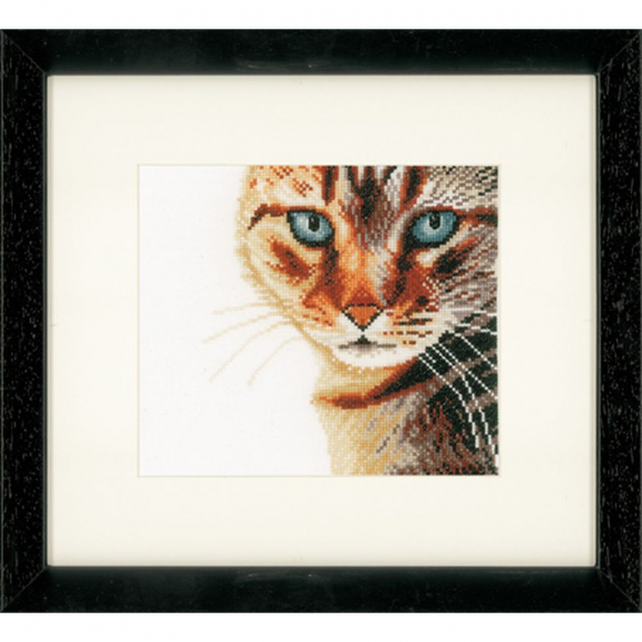 Набор для вышивания LANARTE арт.PN-0021202 Cat - close-up 17х17 см