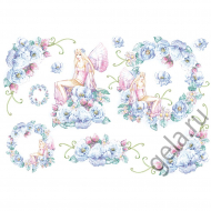 27392_Бумага рисовая "Фея и голубые цветы"