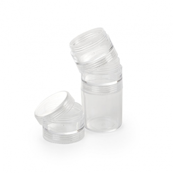 Набор баночки для бисера,арт.TBY 1950-4, акрил,цв.прозрачный,разм.3,5х10,5см,объем 3х10г+20г