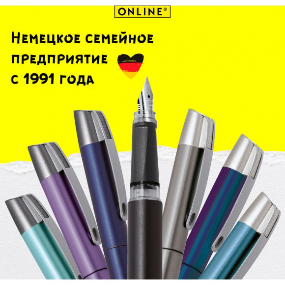 Ручка перьевая "Campus" с синим картриджем, размер пера M, 0.5 мм, цвет корпуса синий с серым Ручка перьевая "Campus" с синим картриджем, размер пера M, 0.5 мм, цвет корпуса синий с серым