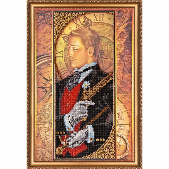 Набор для вышивания бисером АБРИС АРТ арт. AB-184 Джентельмен 30х47 см