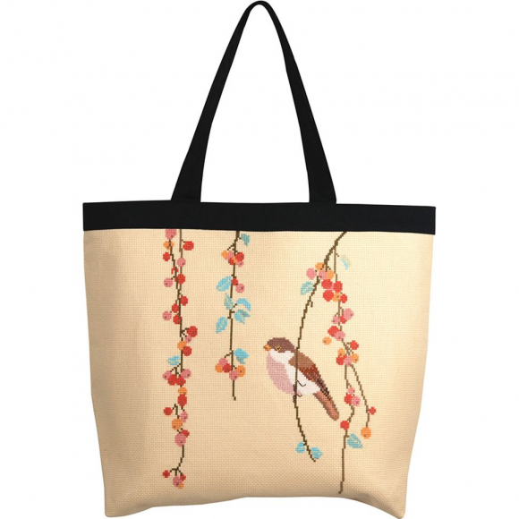 Набор для вышивания крестом XIU CRAFTS арт.2860202 Сумка Синица и ягоды 35,5х41,5 см