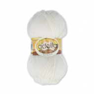 Пряжа ADELIA LUCAS (70% шерсть, 30% акрил) 5х100г/218м цв.01 БЕЛЫЙ