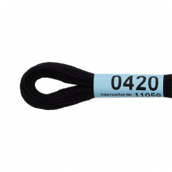 Нитки для вышивания Gamma мулине (0207-0819) 100% хлопок 24 x 8 м цв.0420 ЧЕРНЫЙ