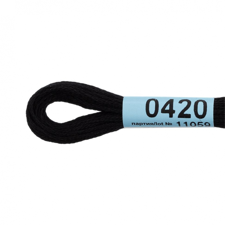 Нитки для вышивания Gamma мулине (0207-0819) 100% хлопок 24 x 8 м цв.0420 ЧЕРНЫЙ
