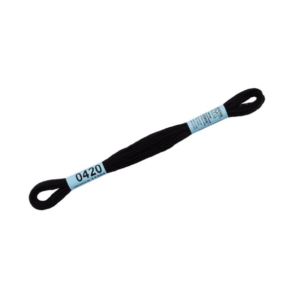 Нитки для вышивания Gamma мулине (0207-0819) 100% хлопок 24 x 8 м цв.0420 ЧЕРНЫЙ