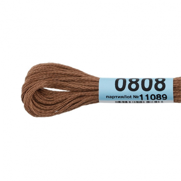 Нитки для вышивания Gamma мулине (0207-0819) 100% хлопок 24 x 8 м цв.0808 коричневый