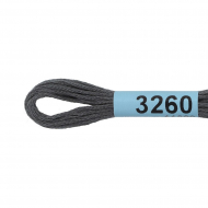 Нитки для вышивания Gamma мулине (3173-6115) 100% хлопок 24 x 8 м цв.3260 т.серый