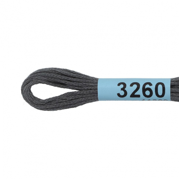 Нитки для вышивания Gamma мулине (3173-6115) 100% хлопок 24 x 8 м цв.3260 т.серый