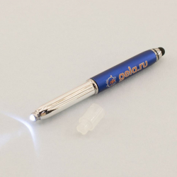 124548_Ручка шариковая GELA.RU с фонариком LED и стилусом