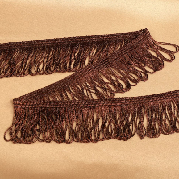 Бахрома для штор арт.0390-1070 цв.6470 шир.60мм цв.коричневый уп.10м Бахрома для штор арт.0390-1070 цв.6470 шир.60мм цв.коричневый уп.10м