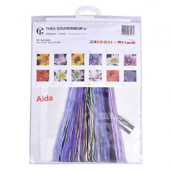 62576_Набор для вышивания "Гортензия", канва аида 18 ct 62576_Набор для вышивания "Гортензия", канва аида 18 ct