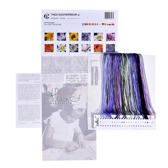 62576_Набор для вышивания "Гортензия", канва аида 18 ct 62576_Набор для вышивания "Гортензия", канва аида 18 ct