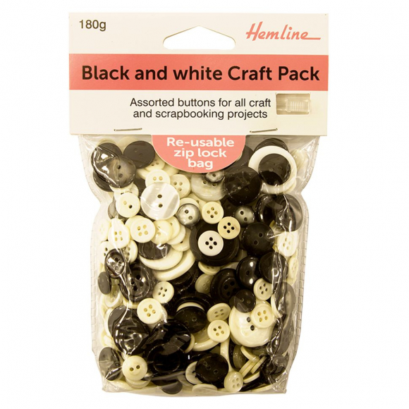 Пуговицы Hemline, ч/б ассорти, 180 г