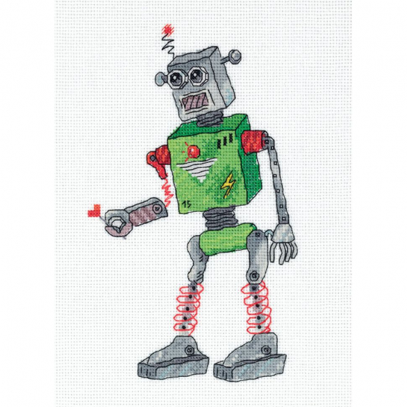 Набор для вышивания KLART арт. 8-329 Робот 14х21 см