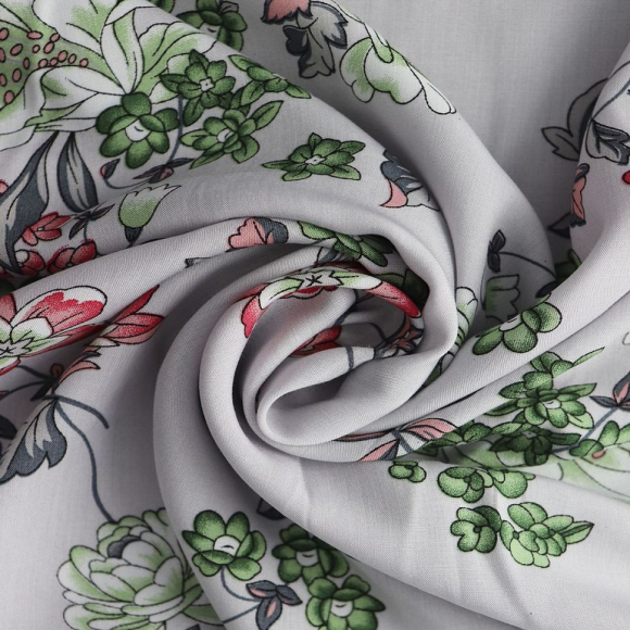 Ткань Штапель 105 г/м? 100% вискоза шир.145 см арт.Р.15368.03 цв.03 серый уп.25м