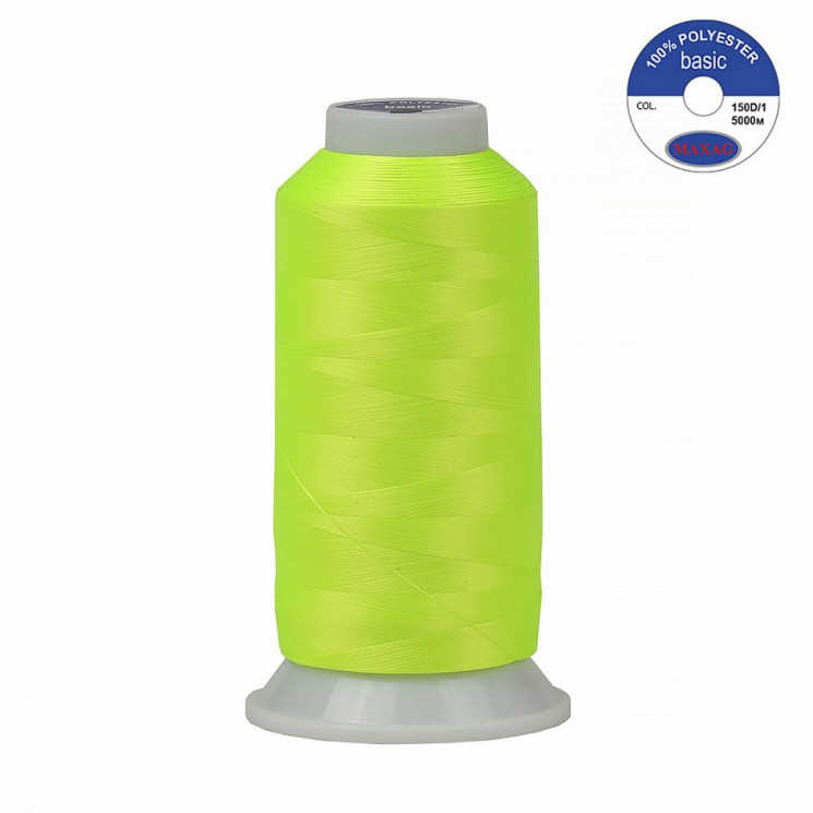 Нитки текстурированные некрученые 150D/1 цв.627 лимонный (неон) MAX 5000 м