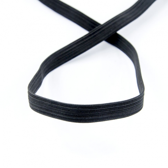 160107_Резинка продежка, Safisa, 8 мм, цвет 01, черный
