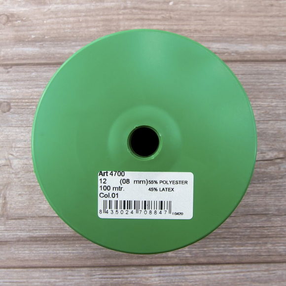 160107_Резинка продежка, Safisa, 8 мм, цвет 01, черный