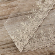 185626_Вышивка на тюле, 174 мм, цвет розовый